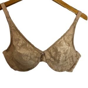 Wacoal - 85506 Nude Lace Full Coverage Classic Underwire Bra- 36D